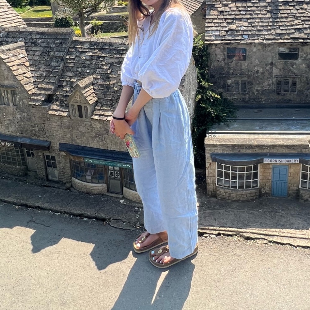 ZARA Linen Cropped Blouse (9)